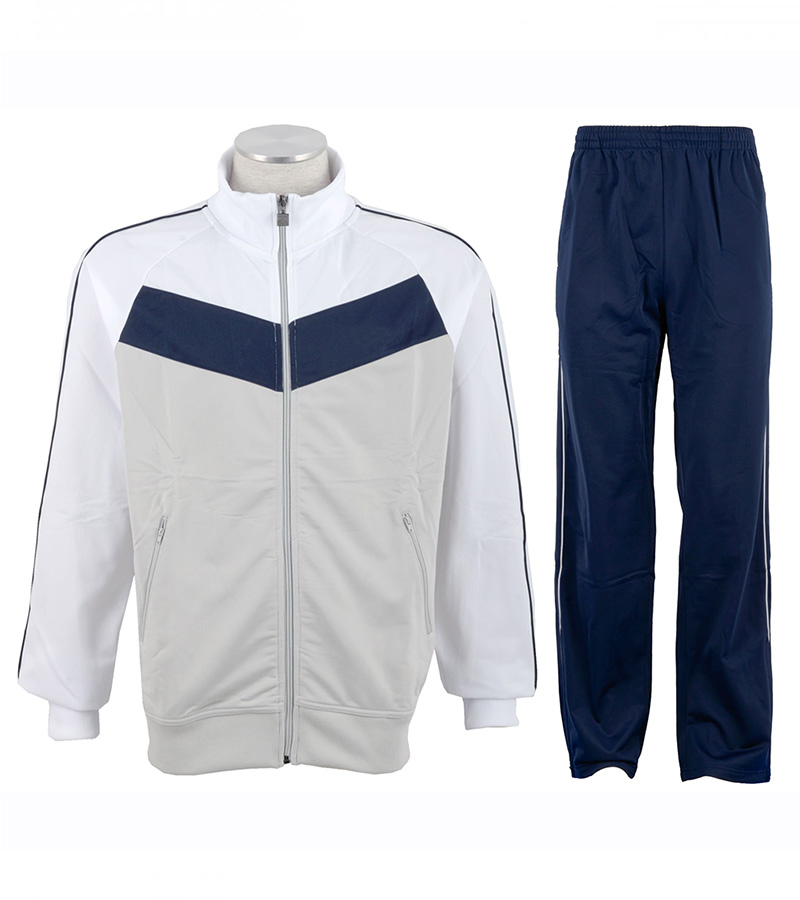 1-6 Retro Chevron Color-Block Tracksuit Set - Image 1