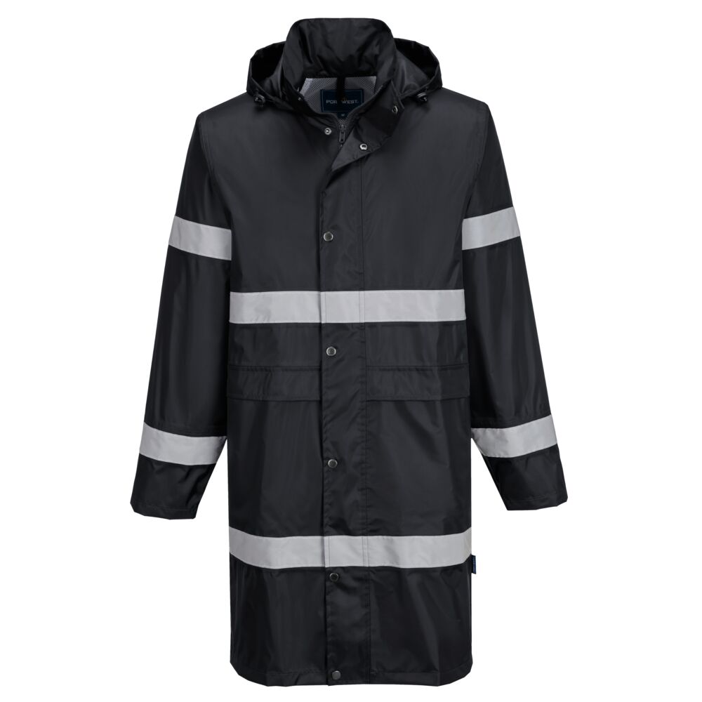 F437BKR SH437 - Iona Rain Coat 100cm Black - Image 1